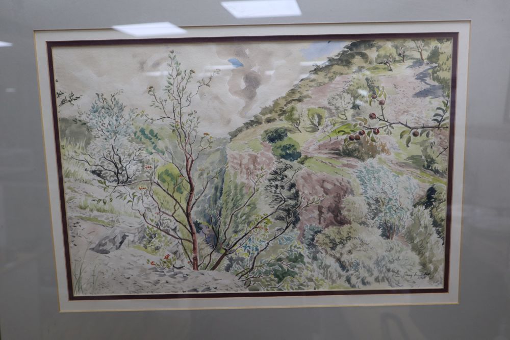 Guy Malet (1900-1973), View of Cheddar Gorge, signed and dated 8/48, 31 x 47cm